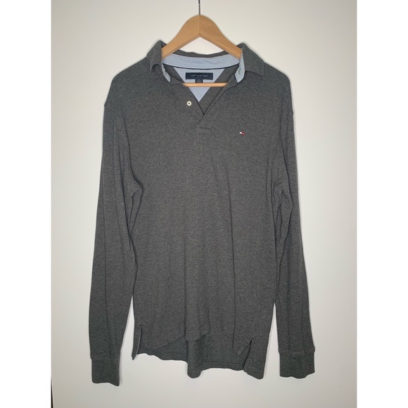 Tommy Hilfiger Grey Long Sleeve Polo - Picture 2 of 5